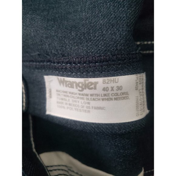 Vintage 80s Wrangler Blue Polyester Trousers -‎ Short Length - Picture 3 of 3